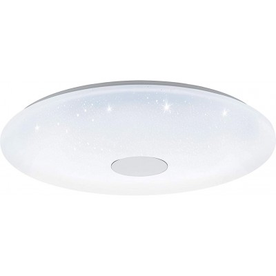181,95 € Free Shipping | Indoor ceiling light Eglo 34W 2700K Very warm light. Round Shape 58×58 cm. Control with Smartphone APP Dining room, bedroom and lobby. Steel. White Color