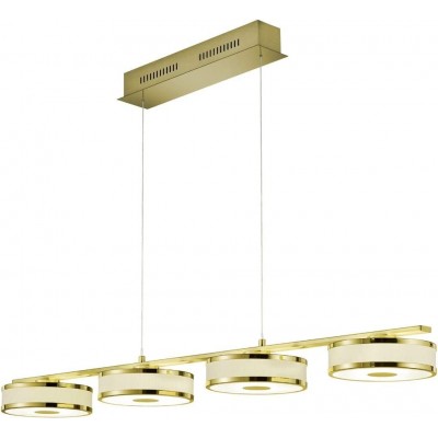 Hanging lamp Trio 8W Round Shape 160×115 cm. 4 spotlights Living room, dining room and bedroom. Modern Style. Acrylic and Metal casting. Brass Color