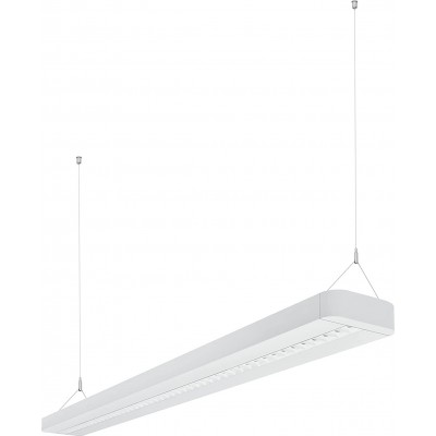 Hanging lamp 42W Extended Shape 120×12 cm. LED Dining room, bedroom and lobby. Aluminum. White Color