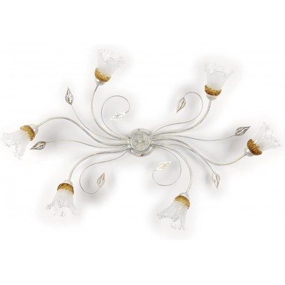 251,95 € Envoi gratuit | Lustre 6W 115×70 cm. 6 points de lumière. conception en forme de fleur Cristal et métal. Couleur argent