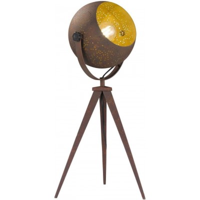 144,95 € Free Shipping | Table lamp 60W Spherical Shape 56×25 cm. Clamping tripod Terrace, garden and public space. Classic Style. Metal casting. Brown Color