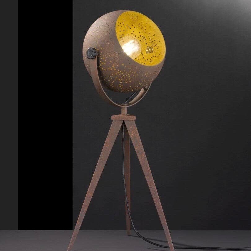 137,95 € Envío gratis | Lámpara de sobremesa 60W 56×25 cm. Trípode de sujeción Metal. Color marrón