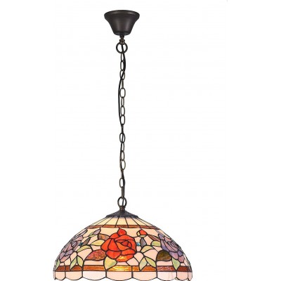 Lámpara colgante Forma Cónica 45×40 cm. Diseño de libélulas Salón, comedor y dormitorio. Estilo diseño. Aluminio y Cristal