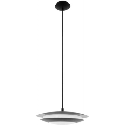 Hanging lamp Eglo 18W Round Shape Ø 40 cm. Living room, dining room and bedroom. Modern Style. Steel and PMMA. Gray Color