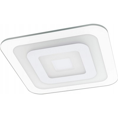 153,95 € Free Shipping | Indoor ceiling light Eglo Square Shape 48×48 cm. Living room, dining room and lobby. Modern Style. Steel, Aluminum and PMMA. White Color
