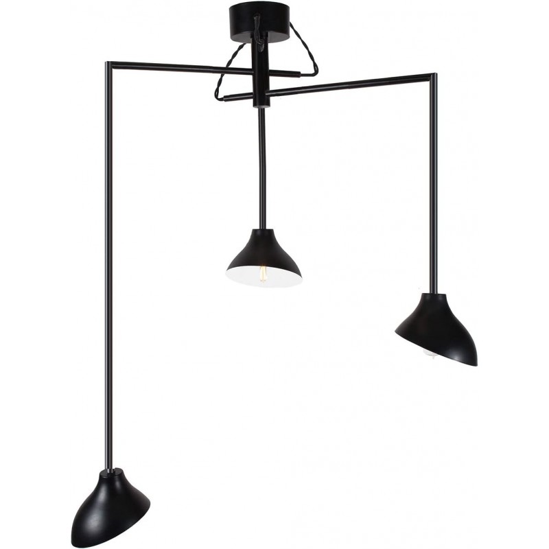 174,95 € Spedizione Gratuita | Lampadario 120W 110×60 cm. Tripla messa a fuoco Metallo. Colore nero