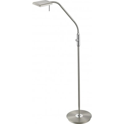 Lámpara de pie Trio 12W Forma Rectangular 135×50 cm. Salón, comedor y vestíbulo. Metal. Color níquel