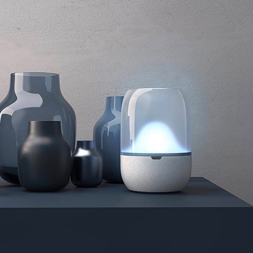 179,95 € Kostenloser Versand | Tischlampe 16×11 cm. Lampe mit Schlafsensor. Steuerung per Smartphone-APP. Integrierte Lautsprecher. Bluetooth Pmma. Weiß Farbe