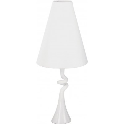 台灯 锥 形状 53×37 cm. 饭厅, 卧室 和 大堂设施. 现代的 风格. 纺织品 和 树脂. 白色的 颜色