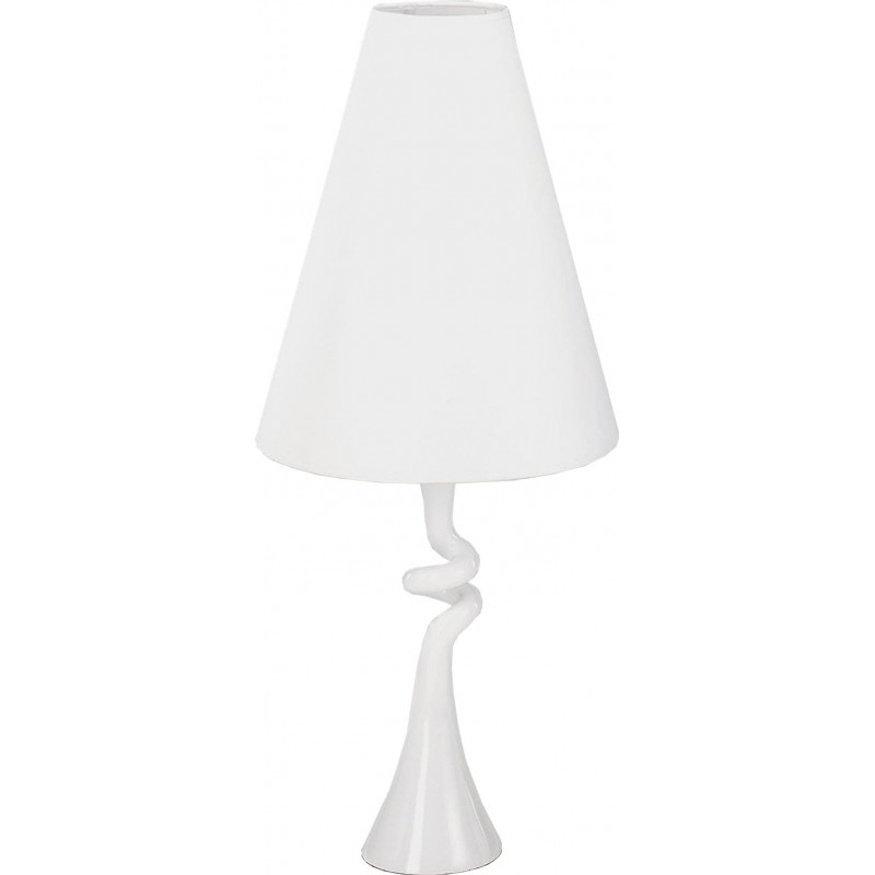141,95 € Free Shipping | Table lamp Conical Shape 53×37 cm. Dining room, bedroom and lobby. Modern Style. Textile and Resin. White Color