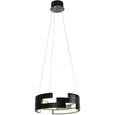 吊灯 78W 圆形的 形状 55×55 cm. LED 客厅, 饭厅 和 卧室. 现代的 风格. 铝. 黑色的 颜色