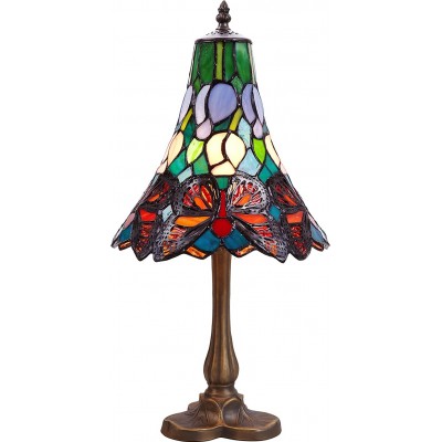 Lámpara de sobremesa 40W Forma Cónica 46×25 cm. Diseño de mariposas Salón, comedor y vestíbulo. Estilo diseño. Aluminio y Cristal