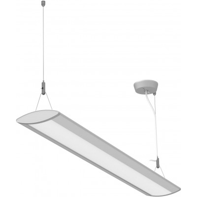 Lampada a sospensione 30W Forma Estesa 94×14 cm. LED Sala da pranzo, camera da letto e atrio. Stile moderno. Alluminio. Colore argento