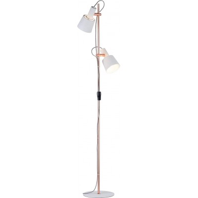 141,95 € Бесплатная доставка | Наполная лампа 20W 152×30 cm. Двойной регулируемый фокус Металл. Белый Цвет
