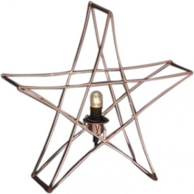 149,95 € Free Shipping | Decorative lighting 25W 42×40 cm. Star shaped design Living room, dining room and bedroom. Modern Style. Metal casting and Wood. Brown Color