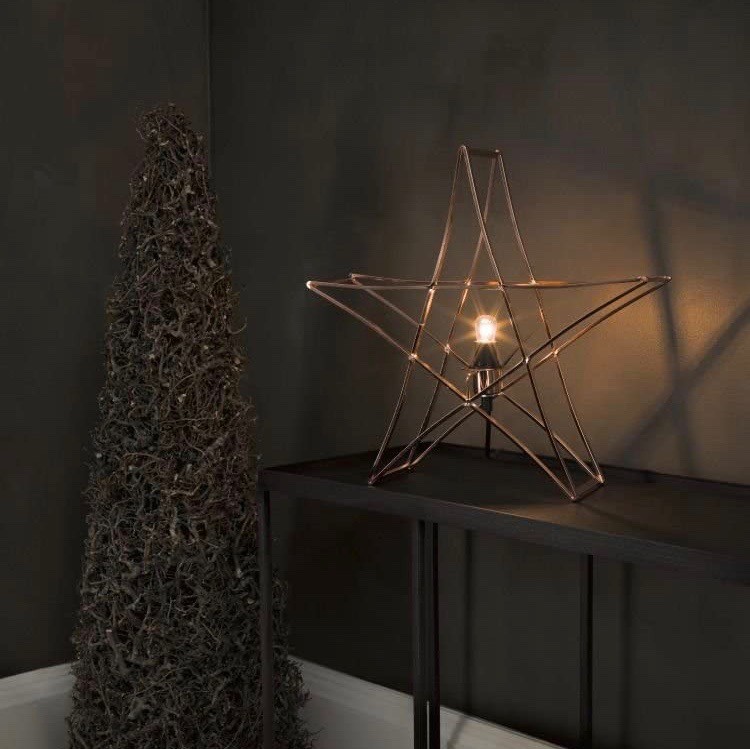 142,95 € Envío gratis | Iluminación decorativa 25W 42×40 cm. Diseño en forma de estrella Metal y madera. Color marrón
