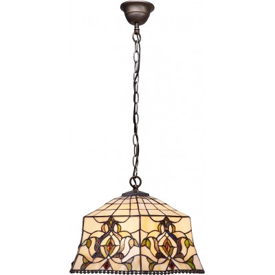 Lampe à suspension 130×41 cm. Fixation par chaîne de suspension Salle, salle à manger et chambre. Style conception. Cristal. Couleur sable