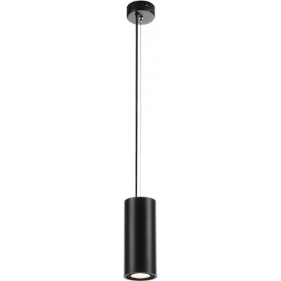 Lampe à suspension 12W 3000K Lumière chaude. Façonner Cylindrique 18×8 cm. LED réglable en position Salle, salle à manger et hall. Style moderne. Aluminium. Couleur noir