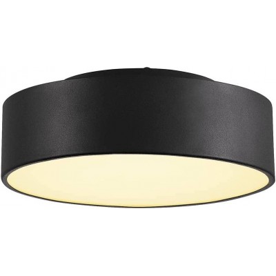 241,95 € Free Shipping | Ceiling lamp 16W 3000K Warm light. Cylindrical Shape 28×28 cm. LED Dining room, bedroom and lobby. Modern Style. Acrylic and Aluminum. Black Color