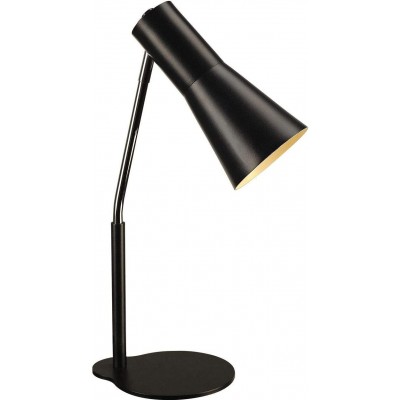 Lampada de escritorio 35W Forma Cônica 42×24 cm. LED Sala de jantar, quarto e salão. Estilo projeto. Aço e Alumínio. Cor preto