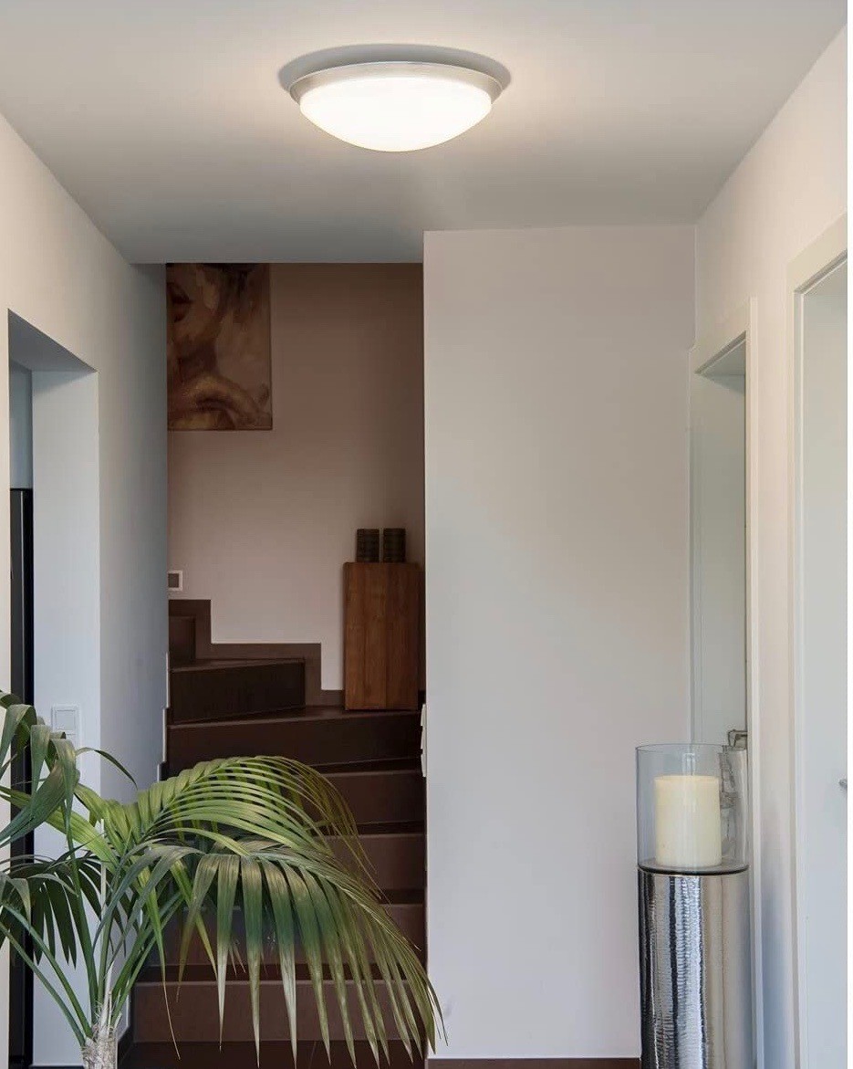 171,95 € Envío gratis | Plafón de interior 34W 46×46 cm. Aluminio y pmma. Color aluminio