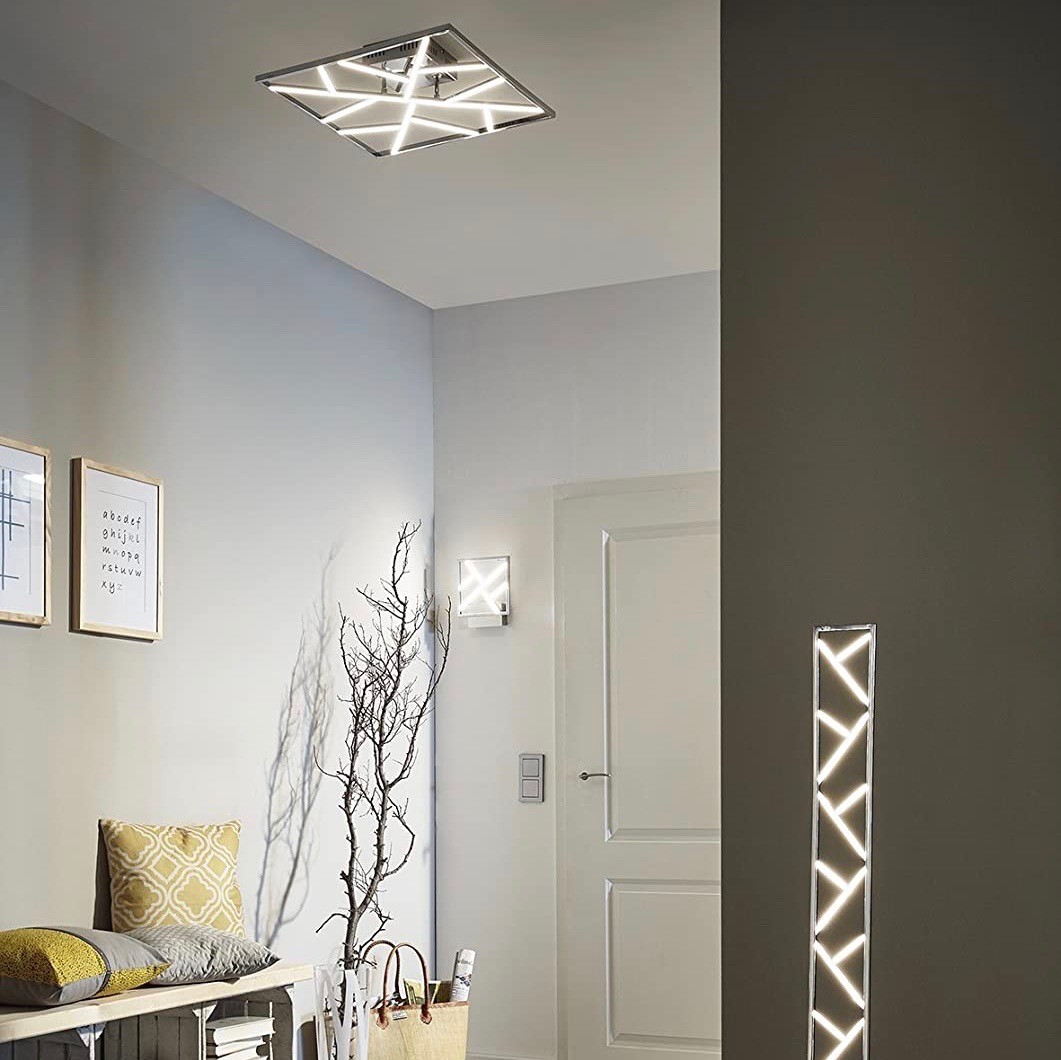 151,95 € Envoi gratuit | Lampadaire 23W 130×22 cm. Pmma et métal. Couleur argent