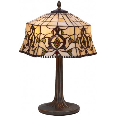 Lámpara de sobremesa Forma Piramidal 58×41 cm. Salón, comedor y dormitorio. Estilo diseño. Cristal. Color arena