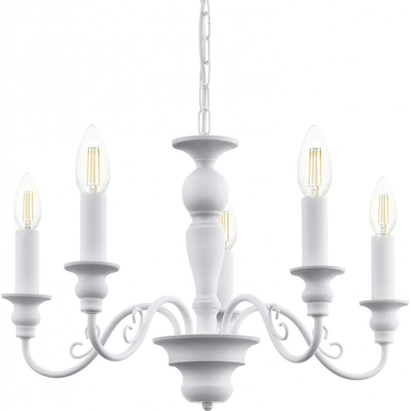 135,95 € Free Shipping | Chandelier Eglo 110×55 cm. Steel and aluminum. White Color