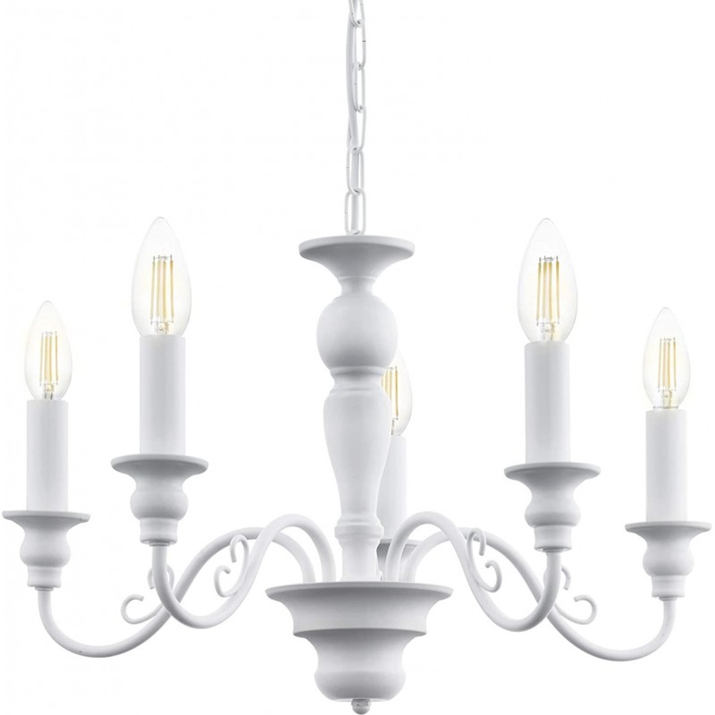 135,95 € Spedizione Gratuita | Lampadario Eglo 110×55 cm. Acciaio e alluminio. Colore bianca