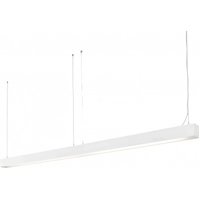 Lampe à suspension 35W Façonner Rectangulaire 135×12 cm. LED Salle, chambre et hall. Aluminium. Couleur blanc