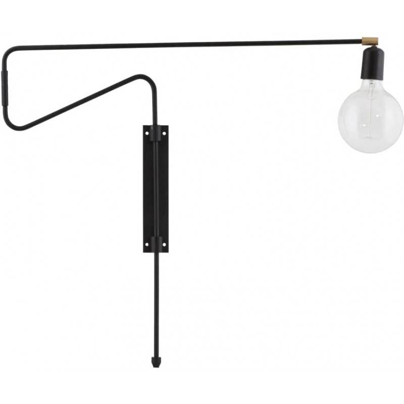 192,95 € Free Shipping | Indoor wall light 40W Extended Shape 70×68 cm. Mobile arm Living room, dining room and lobby. Metal casting. Black Color