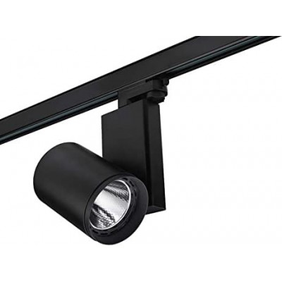 97,95 € Free Shipping | Indoor spotlight Cylindrical Shape 28×18 cm. Adjustable LED. Installation in track-rail system Dining room, bedroom and lobby. Aluminum. Black Color