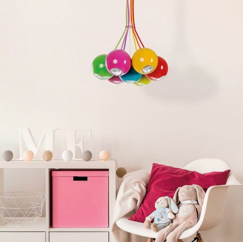 171,95 € Envio grátis | Lâmpada infantil 35W 41×41 cm. 7 pontos de luz. Design em forma de globo Aço e alumínio
