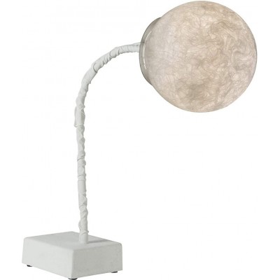 Lámpara de sobremesa 5W Forma Esférica 18×18 cm. Salón, dormitorio y vestíbulo. Metal. Color blanco