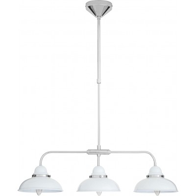 Hanging lamp 40W Conical Shape 90×74 cm. Living room, dining room and bedroom. Stainless steel and Metal casting. White Color
