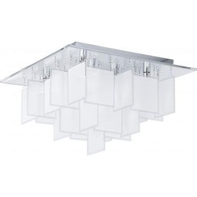 吸顶灯 Eglo 正方形 形状 47×47 cm. 大堂设施. 钢 和 玻璃. 灰色的 颜色