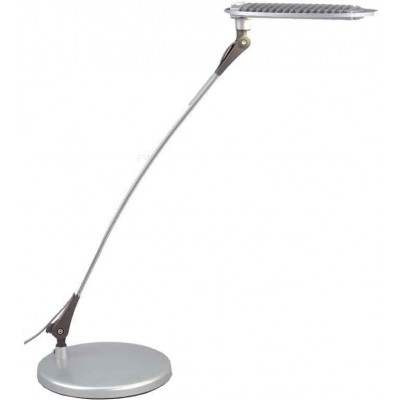 Lámpara de escritorio 12W Forma Ovalada 64×25 cm. Articulable Salón, comedor y dormitorio. Estilo moderno. Aluminio. Color aluminio
