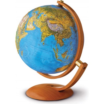 155,95 € Envoi gratuit | Lampe technique 33×25 cm. Globe terrestre Bois. Couleur bleu