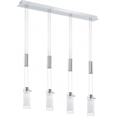 158,95 € Spedizione Gratuita | Lampada a sospensione Eglo 6W 110×87 cm. 4 faretti Acciaio e bicchiere. Colore bianca