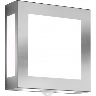 Lampada da parete per interni 60W Forma Quadrata 28×28 cm. Soggiorno, camera da letto e atrio. Acciaio inossidabile. Colore grigio