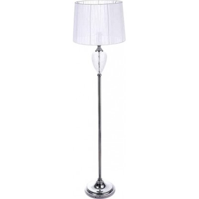 Lámpara de pie Forma Cilíndrica 59×41 cm. Salón, comedor y dormitorio. Cristal, PMMA y Metal. Color blanco