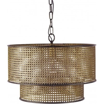 Hanging lamp Cylindrical Shape 50×50 cm. Living room, bedroom and lobby. Modern and cool Style. Metal casting. Golden Color