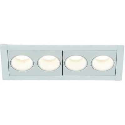 197,95 € Kostenloser Versand | Inneneinbauleuchte 23×10 cm. 4 LED-Strahler Aluminium. Weiß Farbe