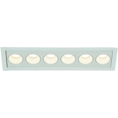 231,95 € Free Shipping | Recessed lighting Rectangular Shape 23×10 cm. 6 LED spotlights Living room, dining room and bedroom. Aluminum. White Color