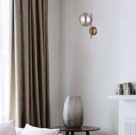 252,95 € Envio grátis | Luz de parede interna 40W 31×24 cm. Metais e vidro. Cor dourado