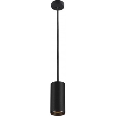 Lámpara colgante 28W Forma Cilíndrica 10×10 cm. LED regulable en posición Salón, comedor y vestíbulo. Estilo moderno. Policarbonato. Color negro