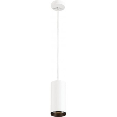 Lámpara colgante 28W Forma Cilíndrica 21×10 cm. LED regulable en posición Comedor, dormitorio y vestíbulo. Estilo moderno. Aluminio y PMMA. Color blanco