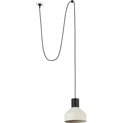 Lampe à suspension 15W Façonner Conique Ø 20 cm. Salle, chambre et hall. Métal. Couleur beige