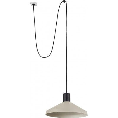 112,95 € Free Shipping | Hanging lamp 15W Conical Shape Ø 40 cm. Living room, bedroom and lobby. Metal casting. Beige Color