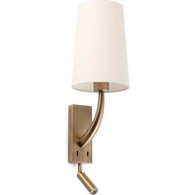 Настенный светильник для дома 15W Коническая Форма 37×15 cm. Вспомогательная светодиодная лампа для чтения Спальная комната. Классический Стиль. Стали. Бежевый Цвет